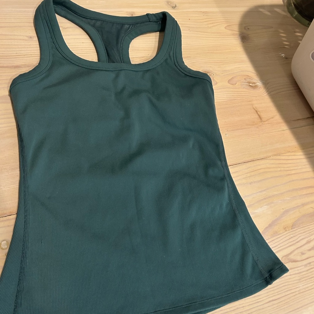 Women's alo yoga Green ribbed bra Tank Top